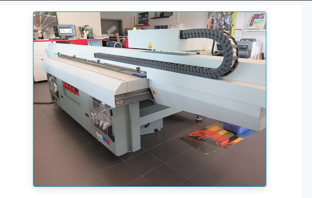 HP Latex wide-format roll printer serviced on a Tampa print shop production floor